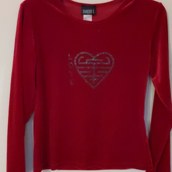 Burgundy Velvet long sleeve top. So soft.